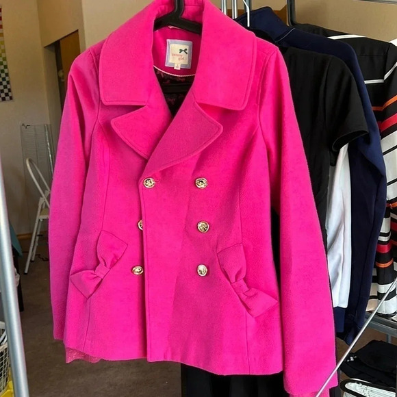 Tommy Girl pink pea coat size Small - Picture 1 of 10